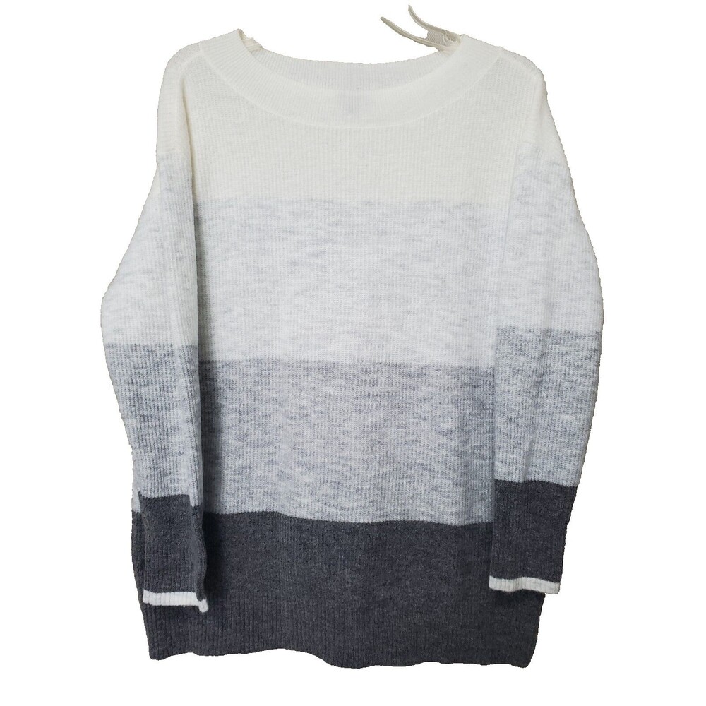 Talbots Colorblock Ribbed Trim Long Sleeve Pullover Sweater Size Large